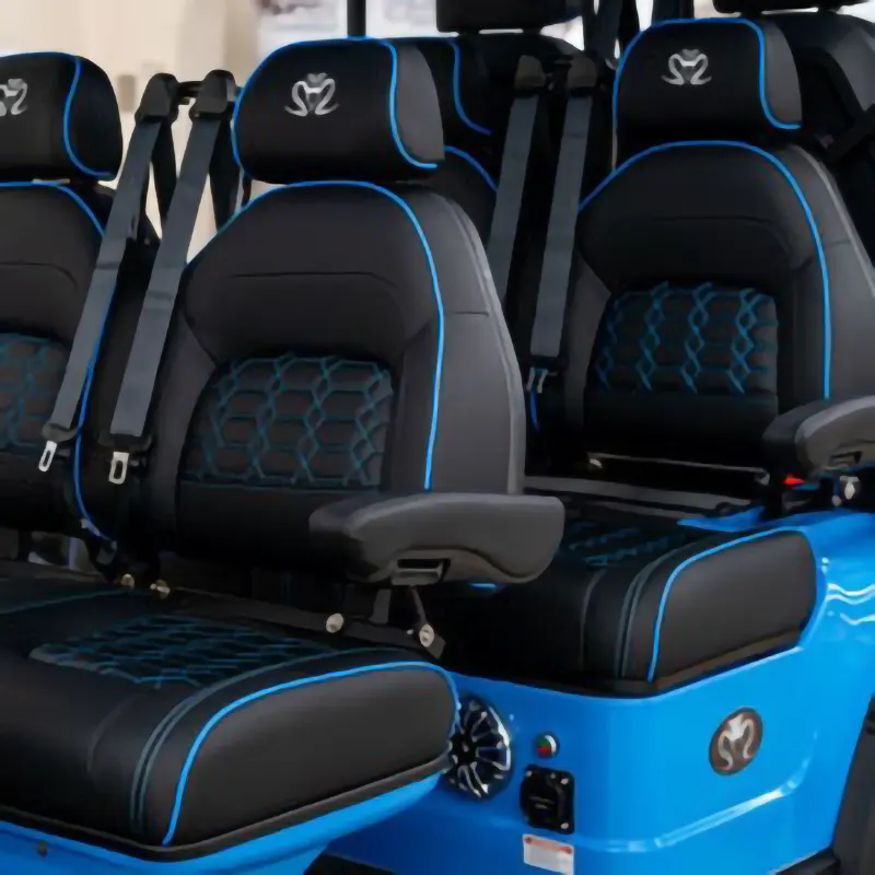 Venom EV Strike Plush seats and cushioned adjustable arm rests