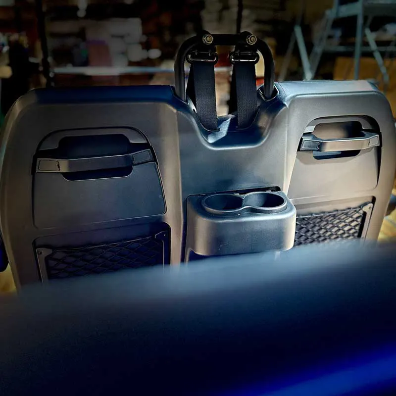 Venom EV Back Seat Storage with charging ports